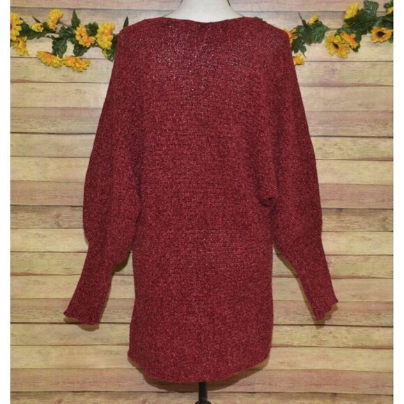 Rockin'C Chenille Long Line Sweater Ladies L Balloon Sleeve So SOFT Casual Warm - Picture 5 of 8